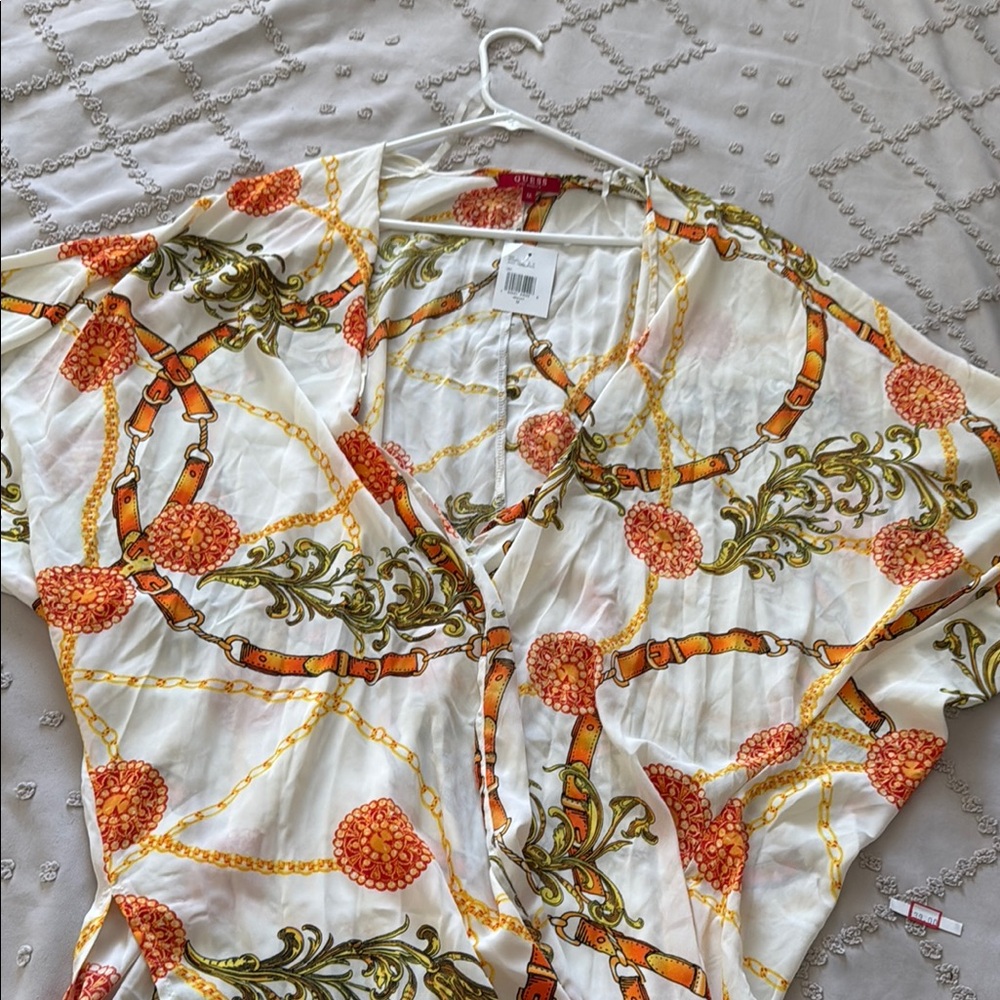 Guess Cream and Gold Kimono